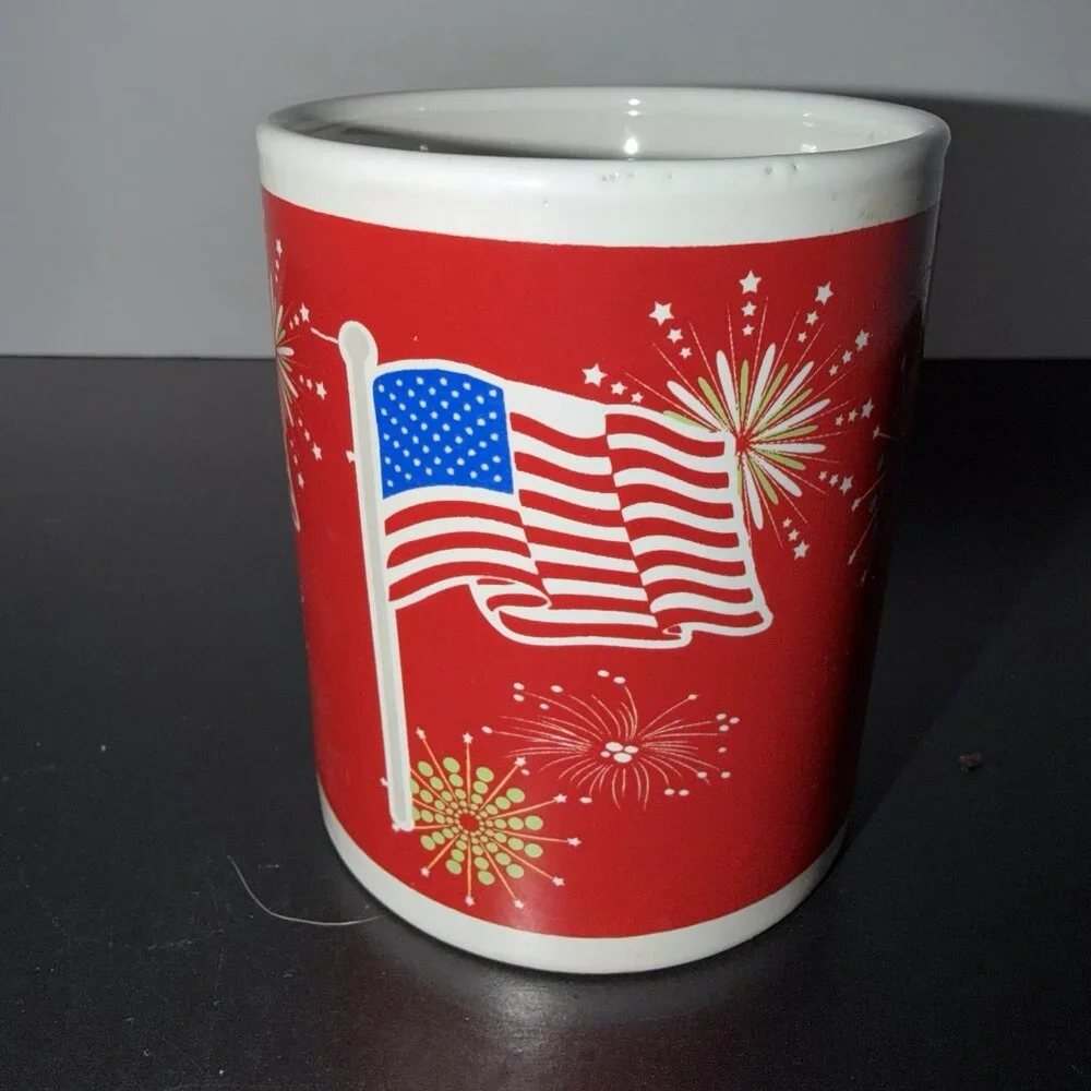 Coffee Mug Tea Mug Water Cup Ceramic Gift Mug American‎ Flag USA Patriotic